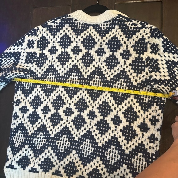 MADEWELL Fair Isle sweater Cardigans SMALL E6033 navy ivory - Picture 6 of 8